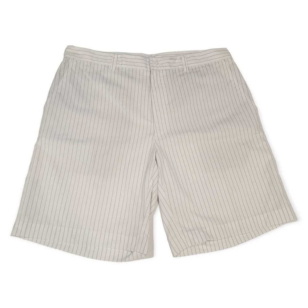 PGA Tour Light Weight White / Gray Striped Polyester Men's Golf Shorts | Size 36